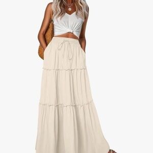 Chic Cream Maxi Skirt for Women